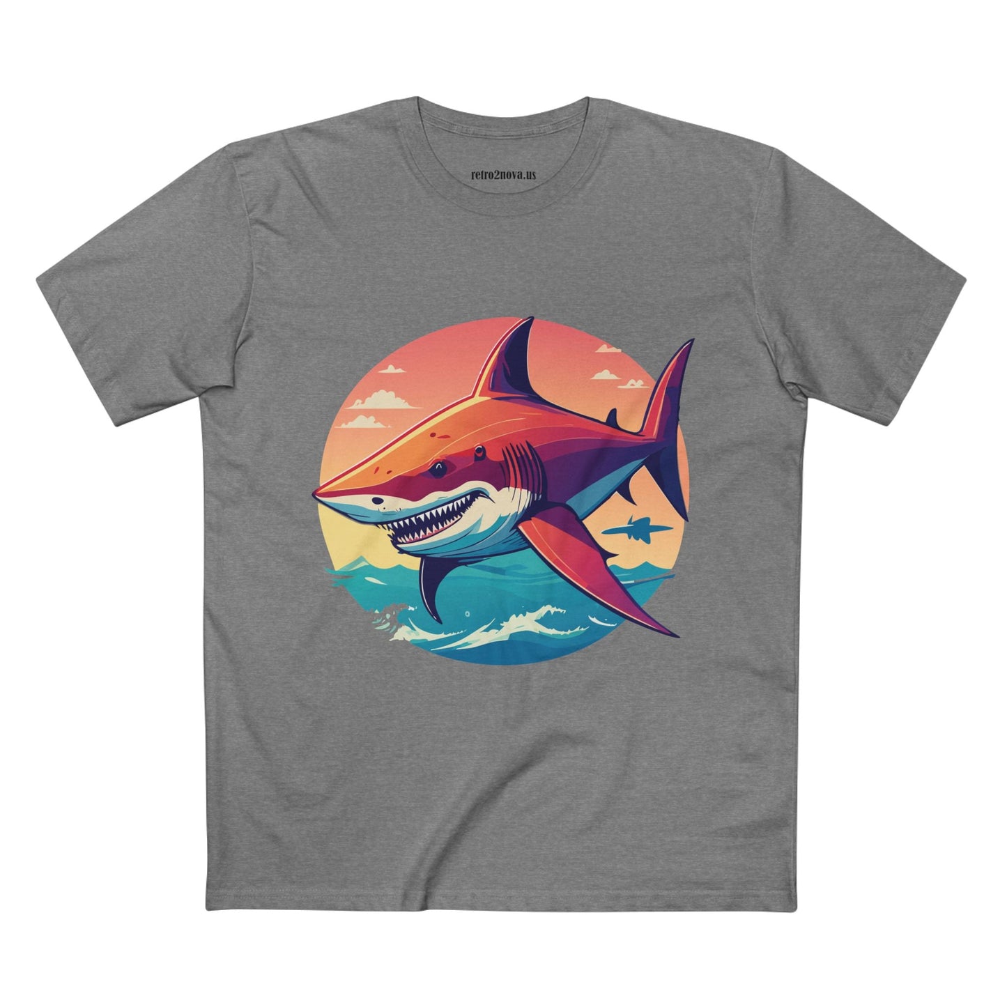 Unisex Premium Cotton Staple Tee With Original Art Shark Shirt From Retro2Nova Art Collection Soft Breathable Comfort