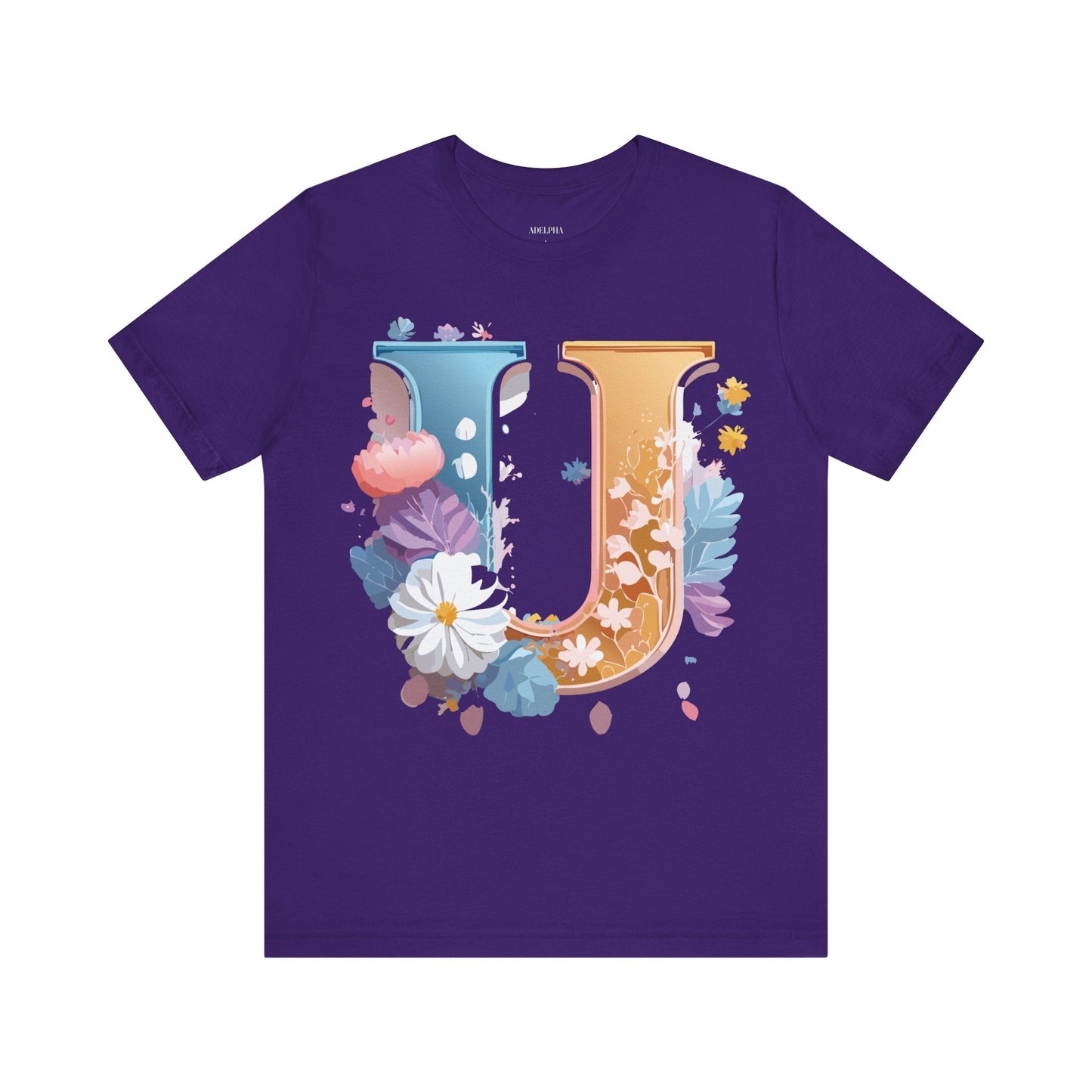 Letter U Graphic Tee Unisex Jersey Short Sleeve Premium Adelpha Art Design Shirt