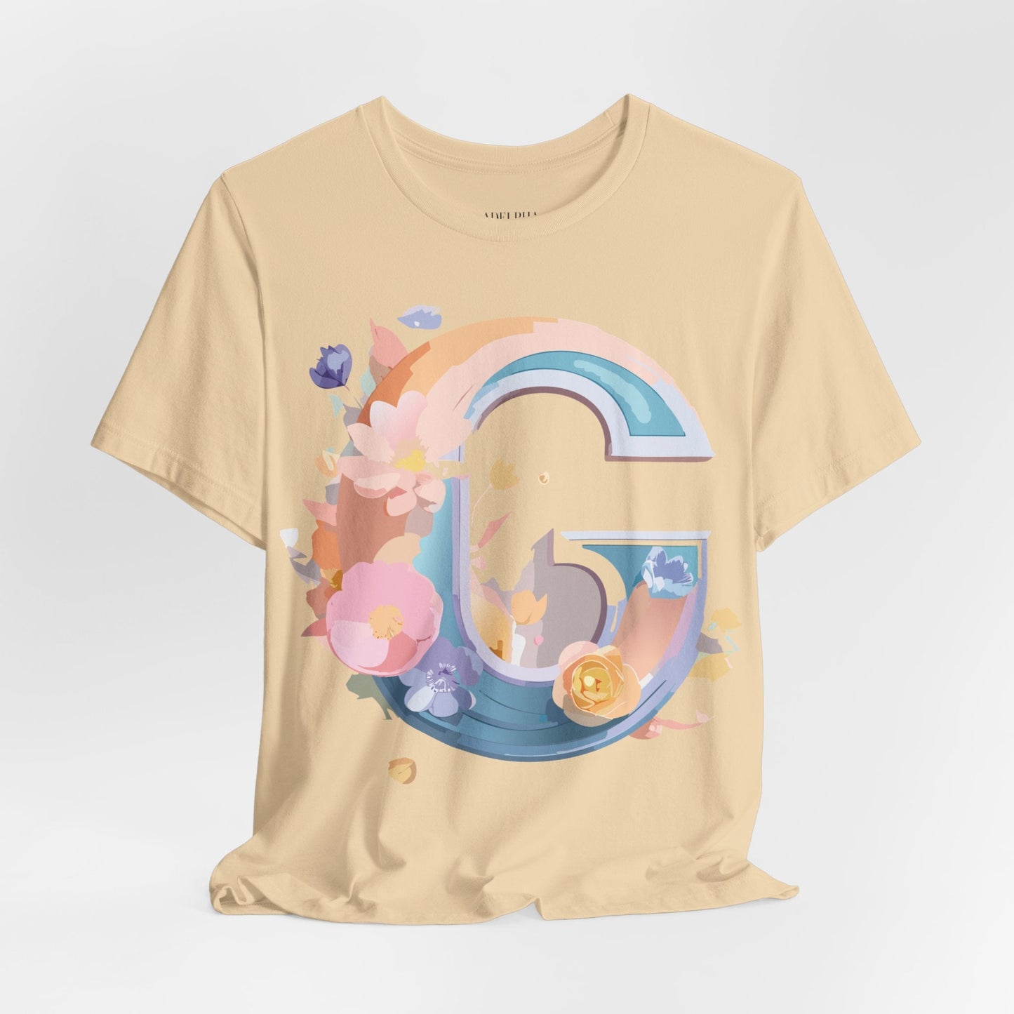 Letter G Graphic Tee Unisex Short Sleeve T Shirt by Adelpha Vintage Inspired Artwork