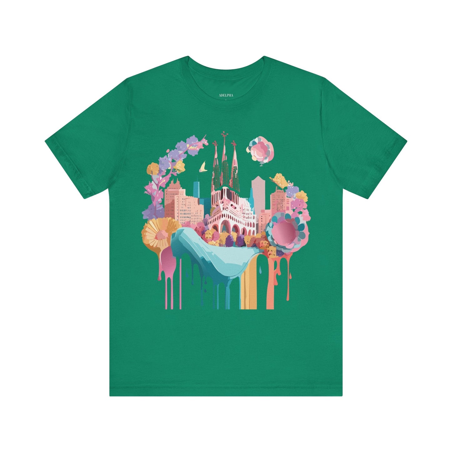 Tourist Shirt Barcelona Graphic Tee Unisex Vintage Style Adelpha Artwork Art Design Tee
