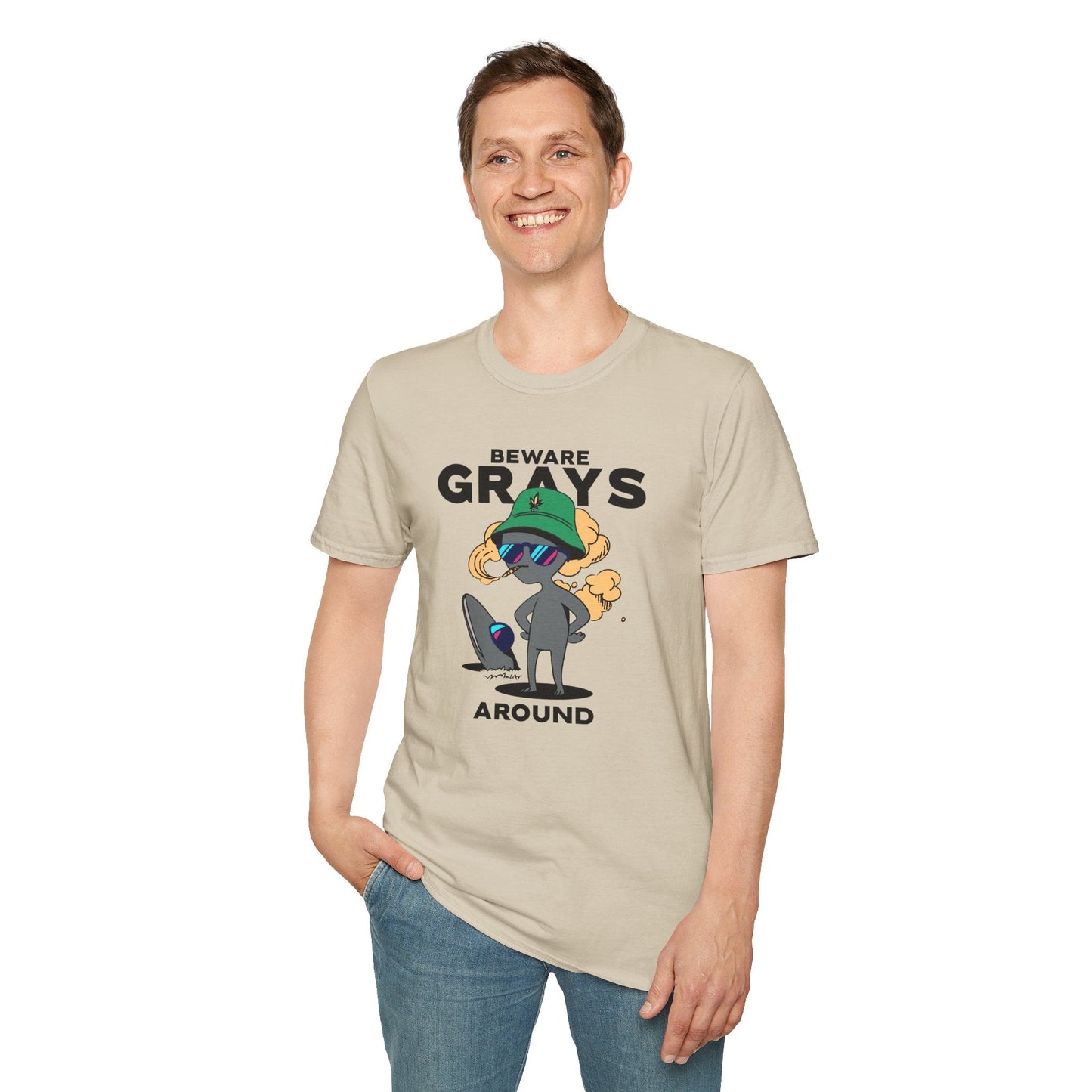 Funny Aliens UFO Graphic Unisex Cotton T-Shirt  18
