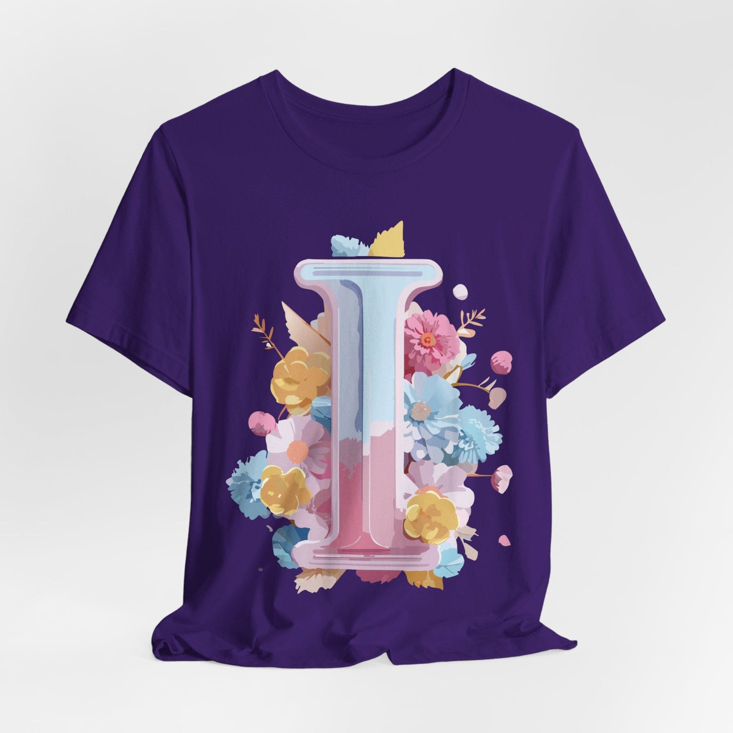 Letter I Shirt Unisex Graphic Tee Vintage Inspired Adelpha Art Design Short Sleeve