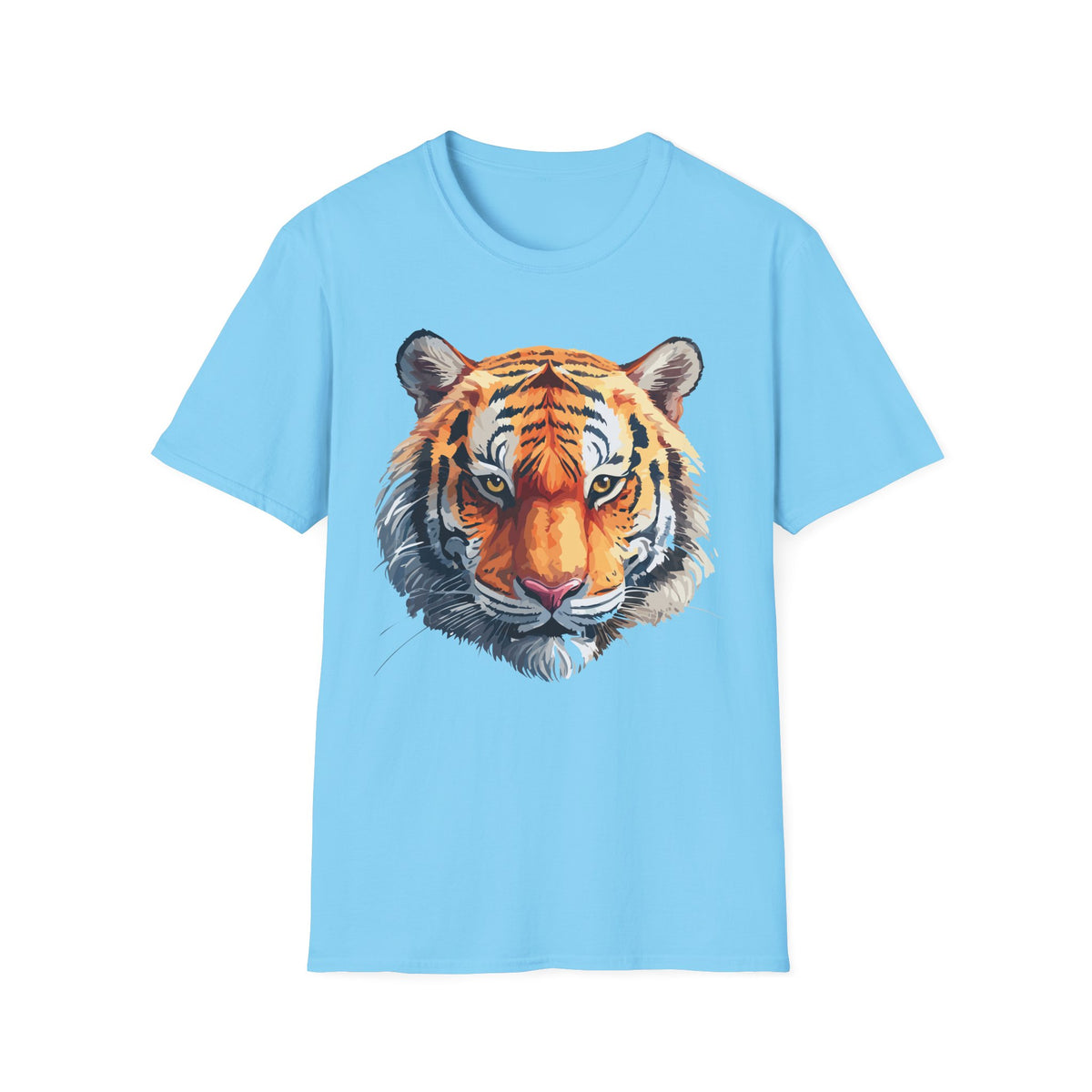 Tiger Face T-Shirt | Bold Watercolor Tiger Portrait
