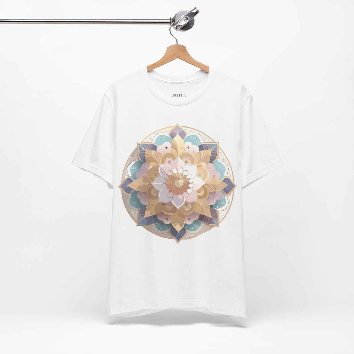 Mandala Graphic Unisex Cotton Bella+Canvas Tee with Floral Art Design d27