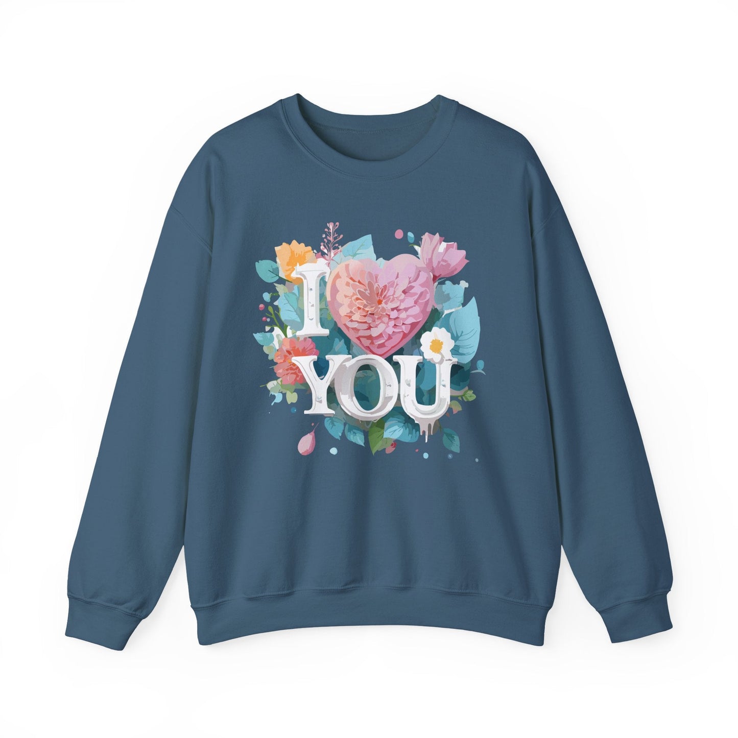 Floral Love Sweatshirt Unisex Valentines Day Gift 50 50 Cotton Polyester Crewneck