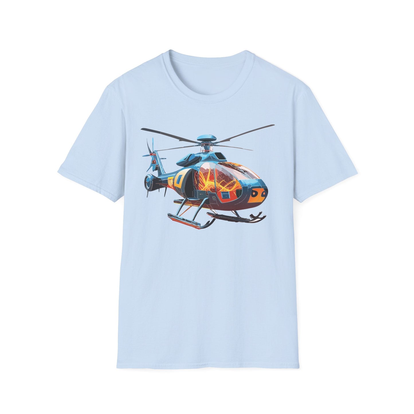 Chopper Helicopter Graphic Unisex Cotton Softstyle Short Sleeve Tee 2
