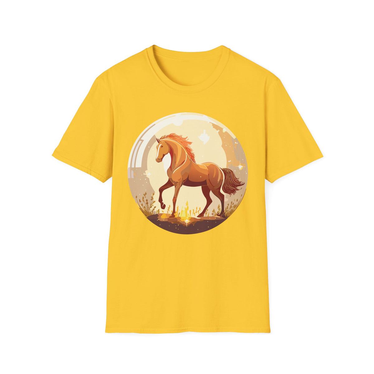 Sunset Chestnut Horse T-Shirt | Galloping Horse Graphic Tee