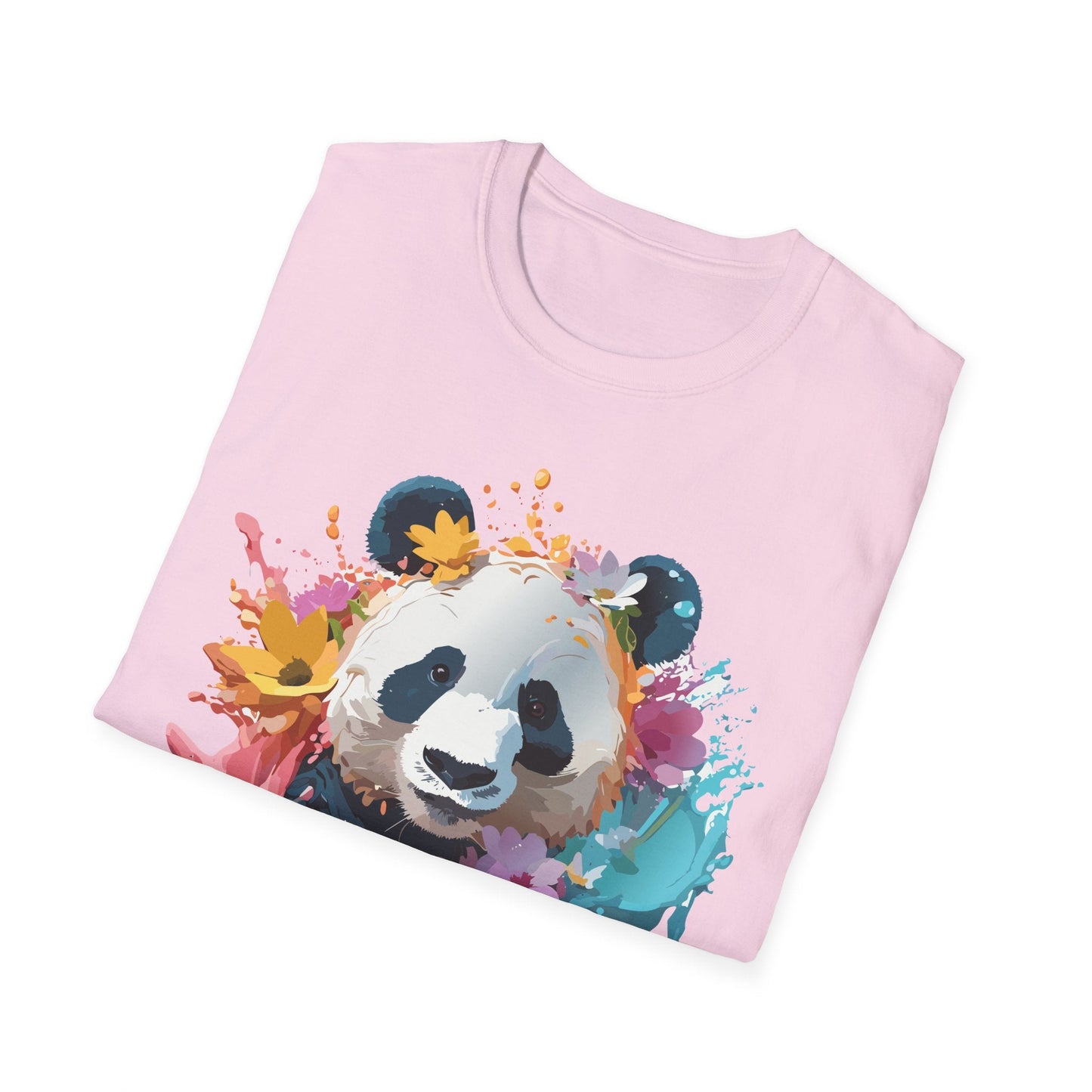 Unisex Panda Shirt Softstyle Tee 100 Percent Ring Spun Cotton Casual Animal Print