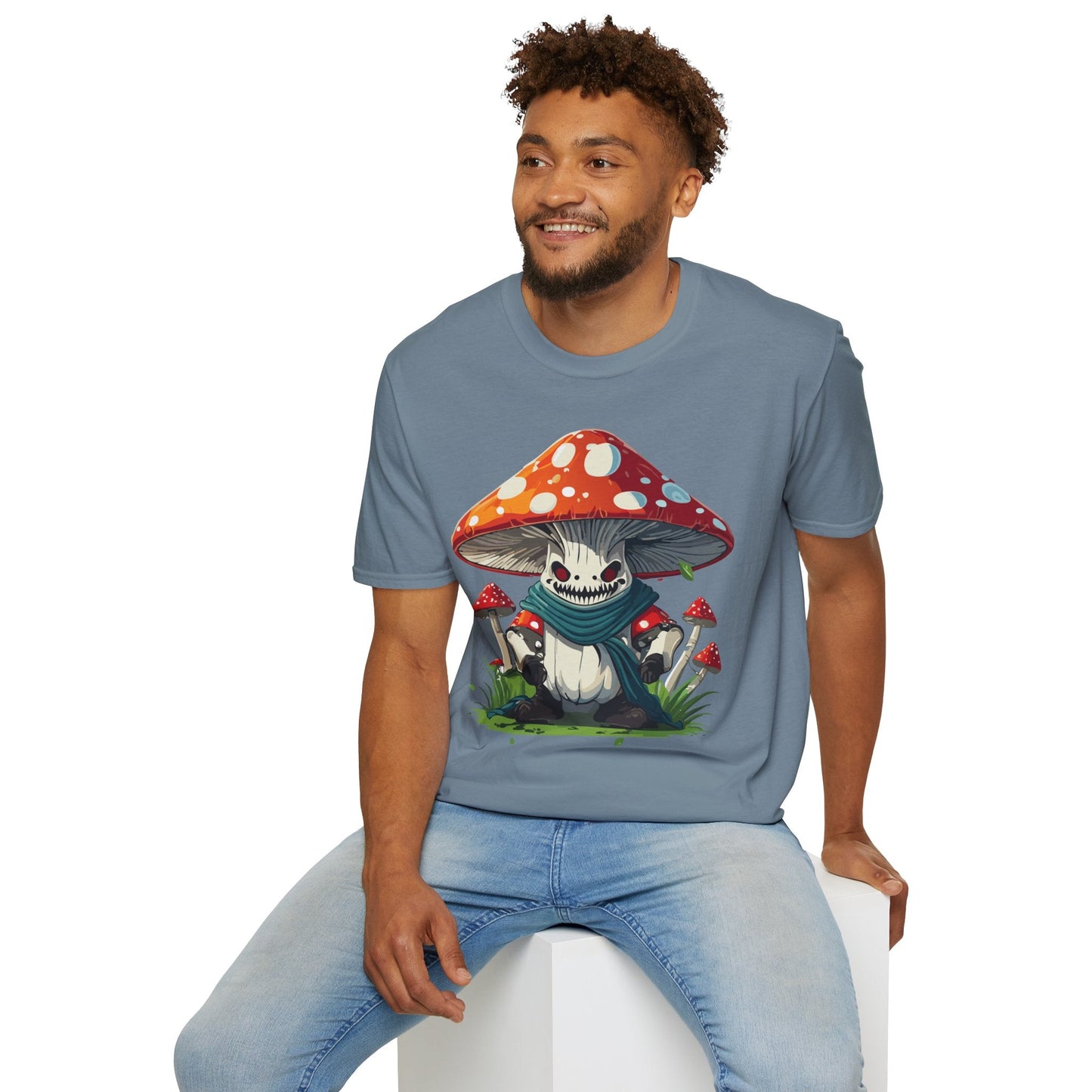 Funny Mashroom Graphic Unisex Softstyle Cotton With Cartoon Illustration Design 13