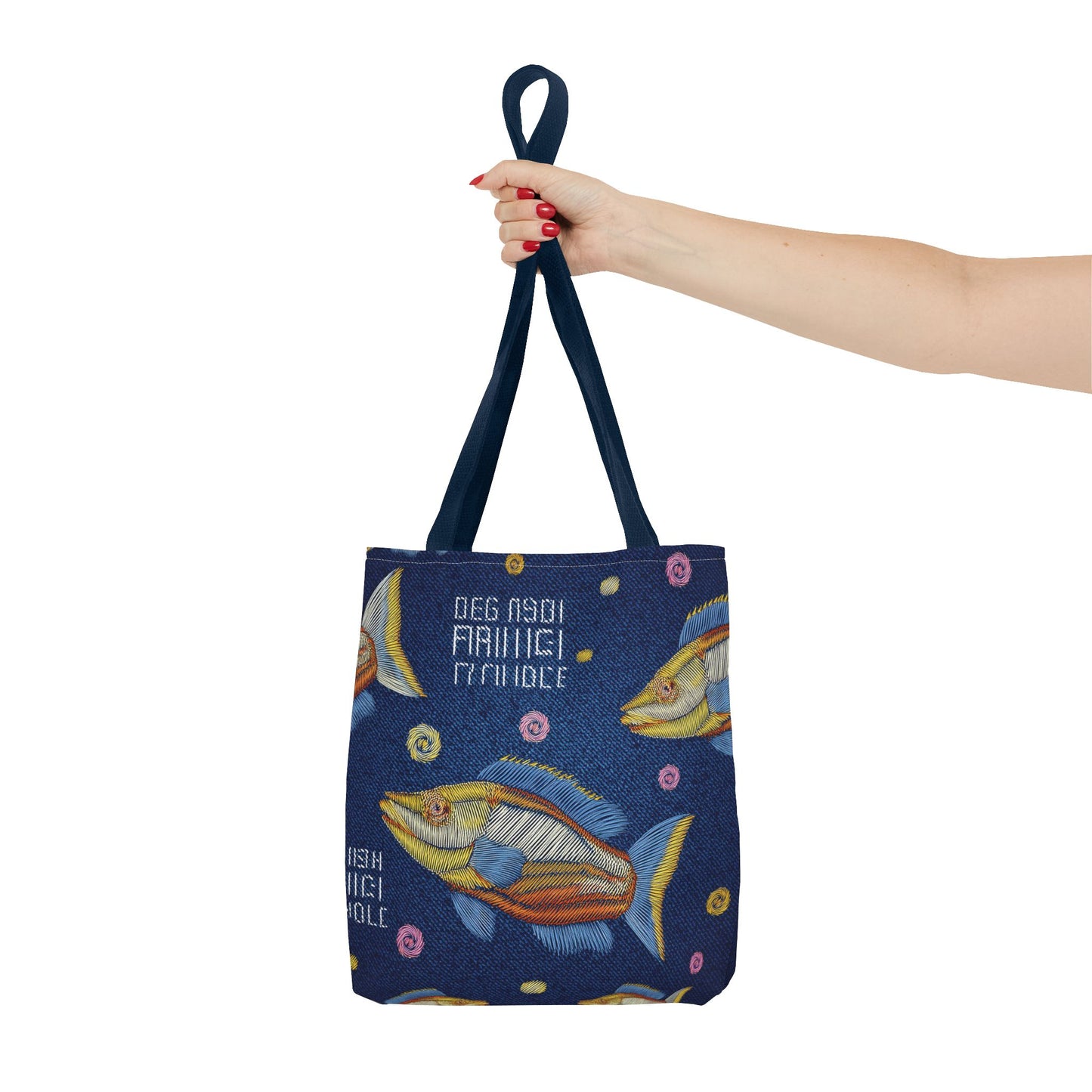 Denim Fabric Imitation Print Unisex Canvas Bag Poly Spun 3 Sizes Tote Bag 193-5