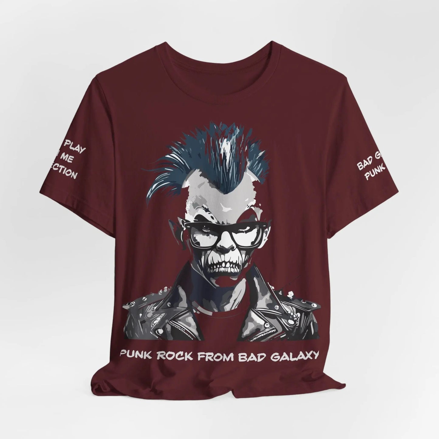 Punk Rock Tee Shirt From Bad Galaxy 100 Percent Cotton Eco Friendly Inks Made To Order USA Designed