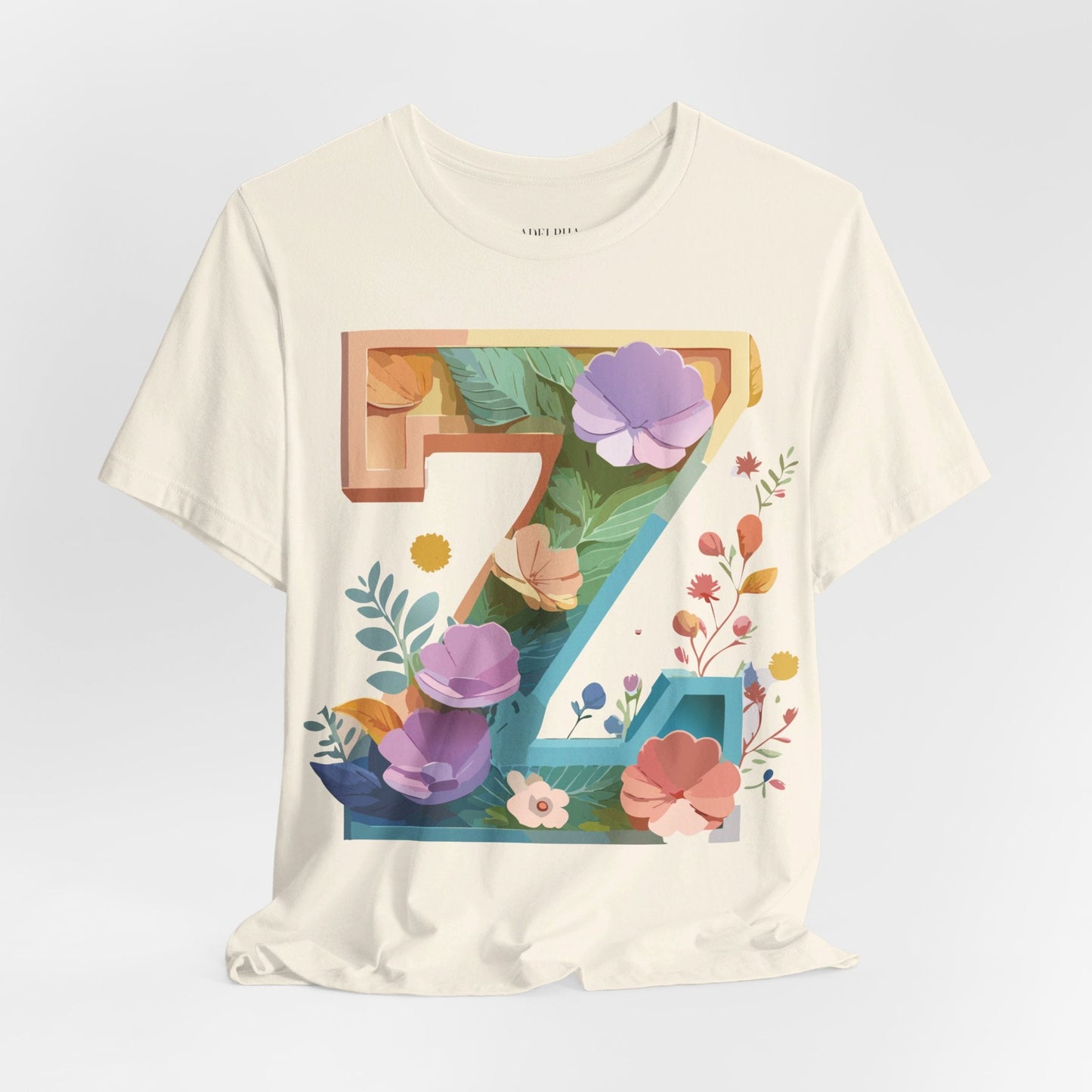Unisex Letter Z Graphic Tee  Vintage Inspired Art Short Sleeve
