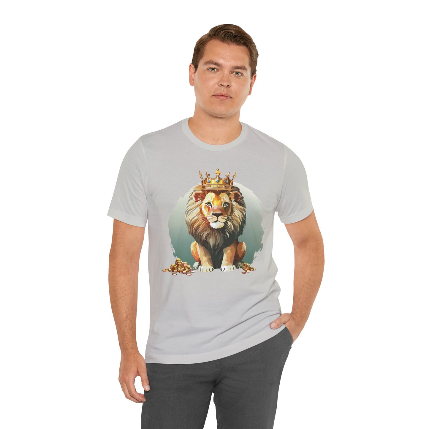 Regal Lion Short Sleeve Tee, Animal Shirt, Lion Tee, Unisex Top, Birthday Gift, Shirt with Animal design