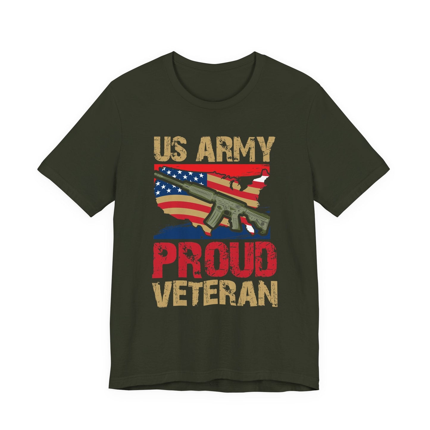 Army Veteran Patriotic Graphic Design Unisex Cotton T-Shirt v17