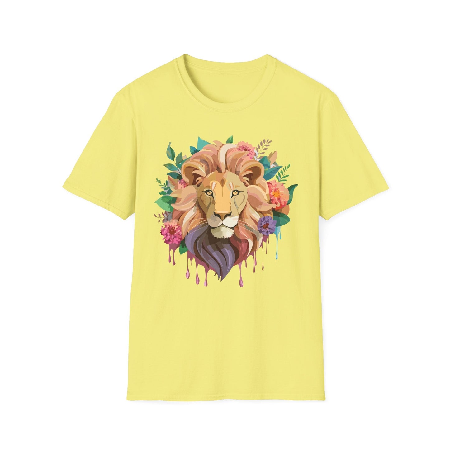 Lion Shirt Unisex Softstyle Tee 100 Percent Ring Spun Cotton Animal Print
