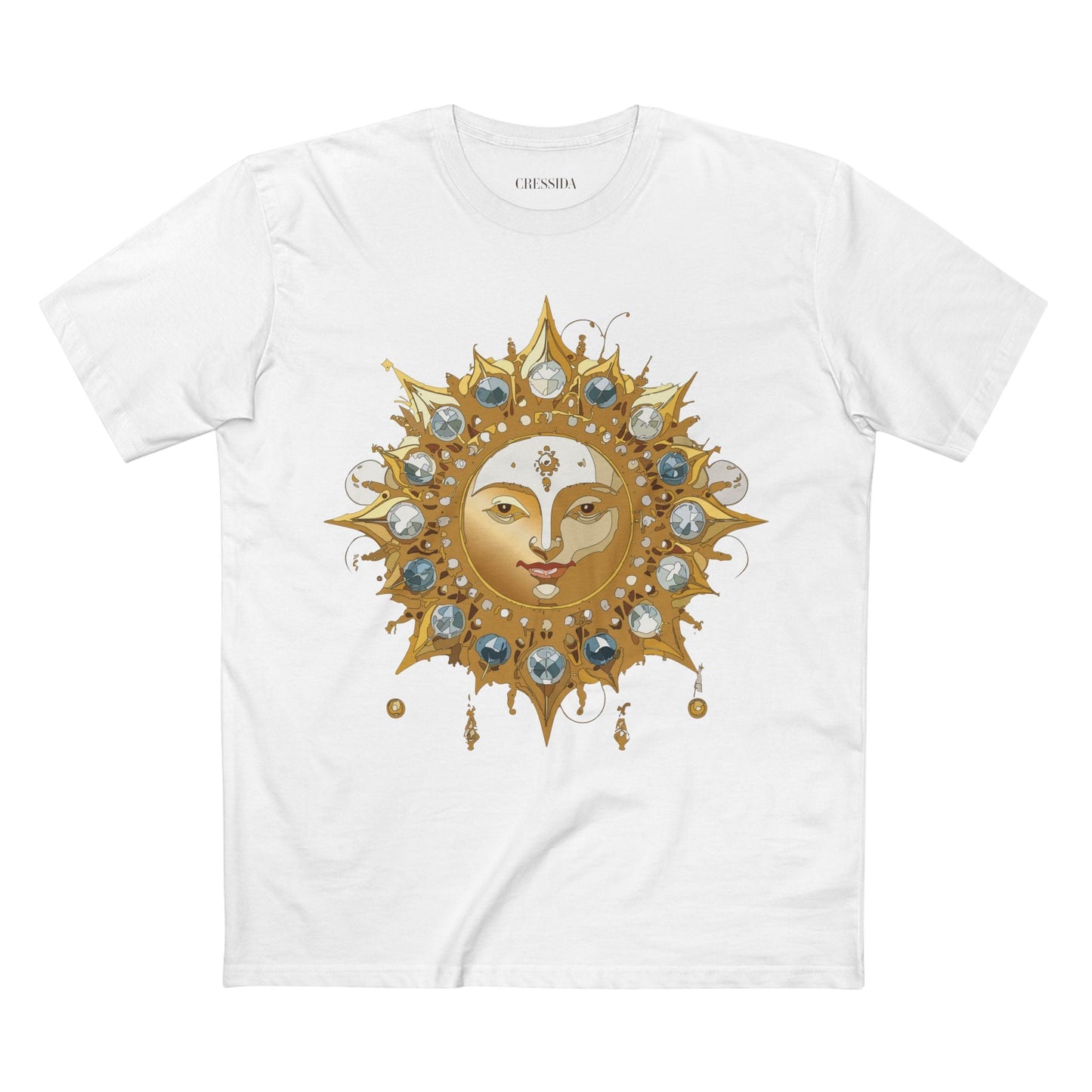 Gold Sun Graphic Unisex 100 Cotton T-Shirt with Golden Art Design 1