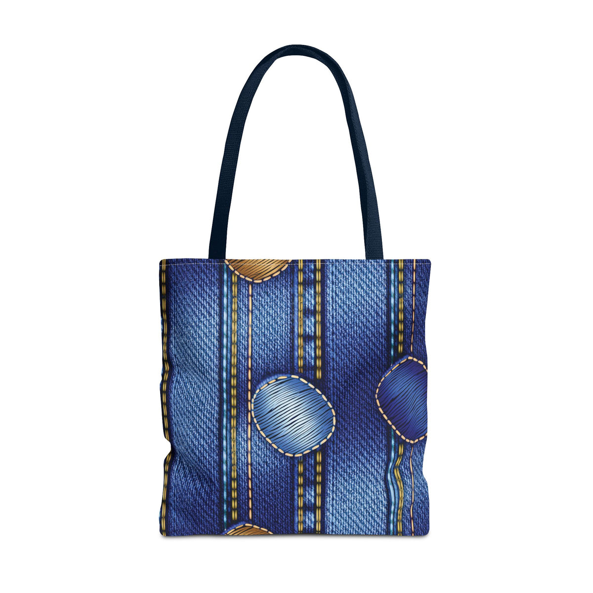 Denim Fabric Imitation Print Unisex Canvas Bag Poly Spun 3 Sizes Tote Bag 186-1