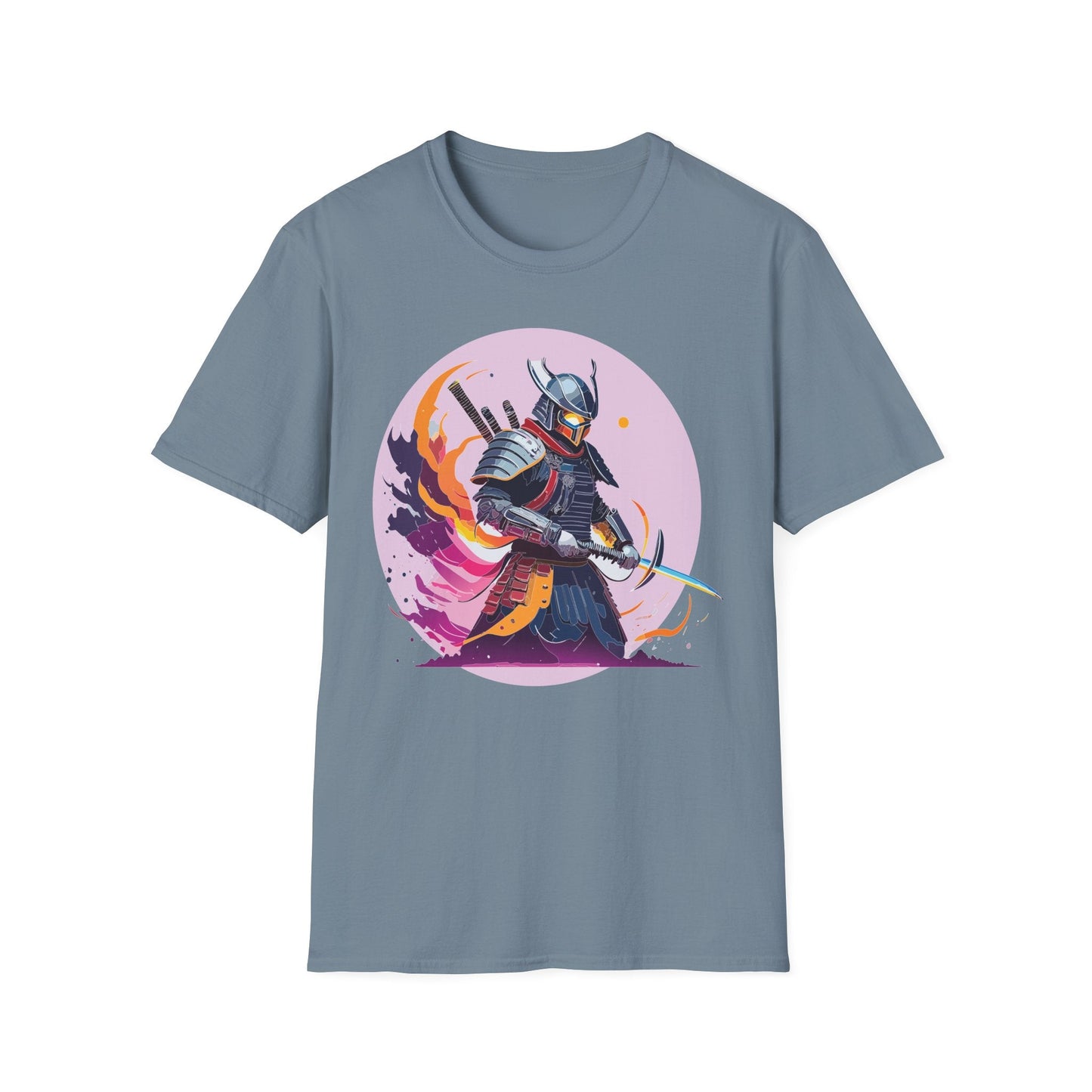 Samurai Shirt Unisex Short Sleeve Tee With Samurai Print Softstyle Gildan 64000 Ring Spun Cotton
