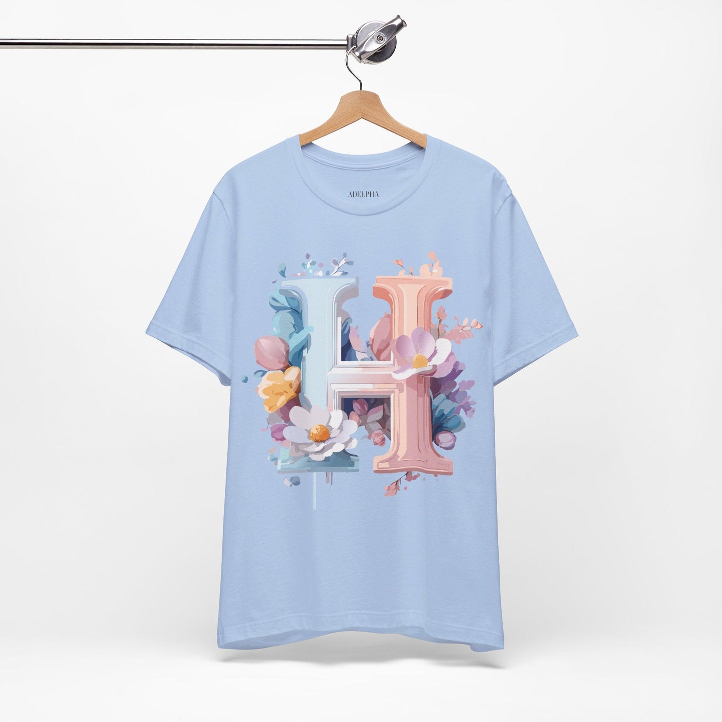 Adelpha Letter H Shirt Unisex Graphic Tee Vintage Inspired Art Design Short Sleeve