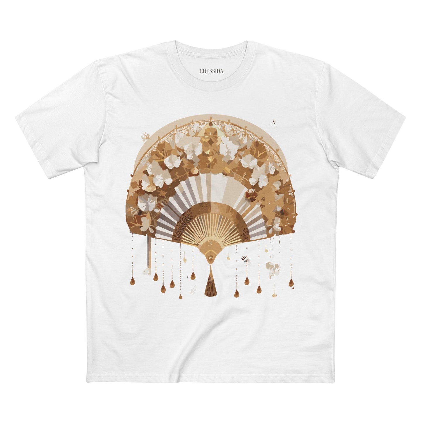 Antique Fan Graphic Design T-Shirt Unisex 100 Cotton Floral Carnival Artwork Tee 17