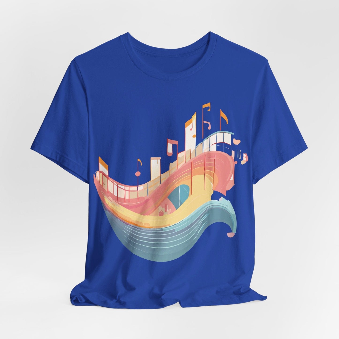 Music Graphic Unisex 100 Cotton Vintage Art with Musical Elements Tee 22