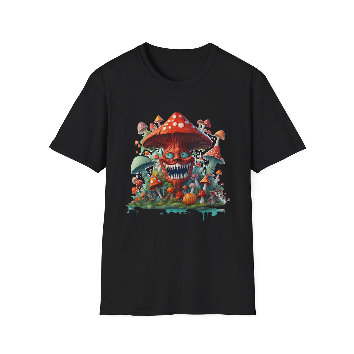 Funny Mashroom Cartoon  Graphic Tee Gildan Unisex 100 Cotton Tee Shirt c26