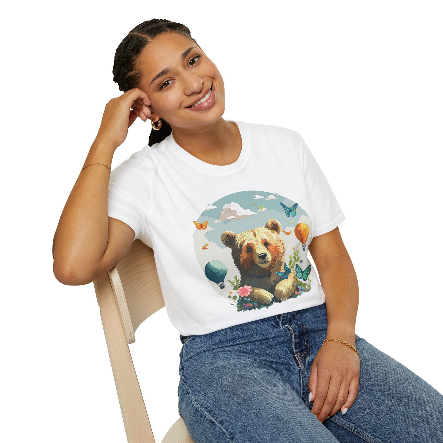 Bear T Shirt Unisex Teddy Bear Tee Softstyle 64000 Breathable Everyday Wear For All Ages