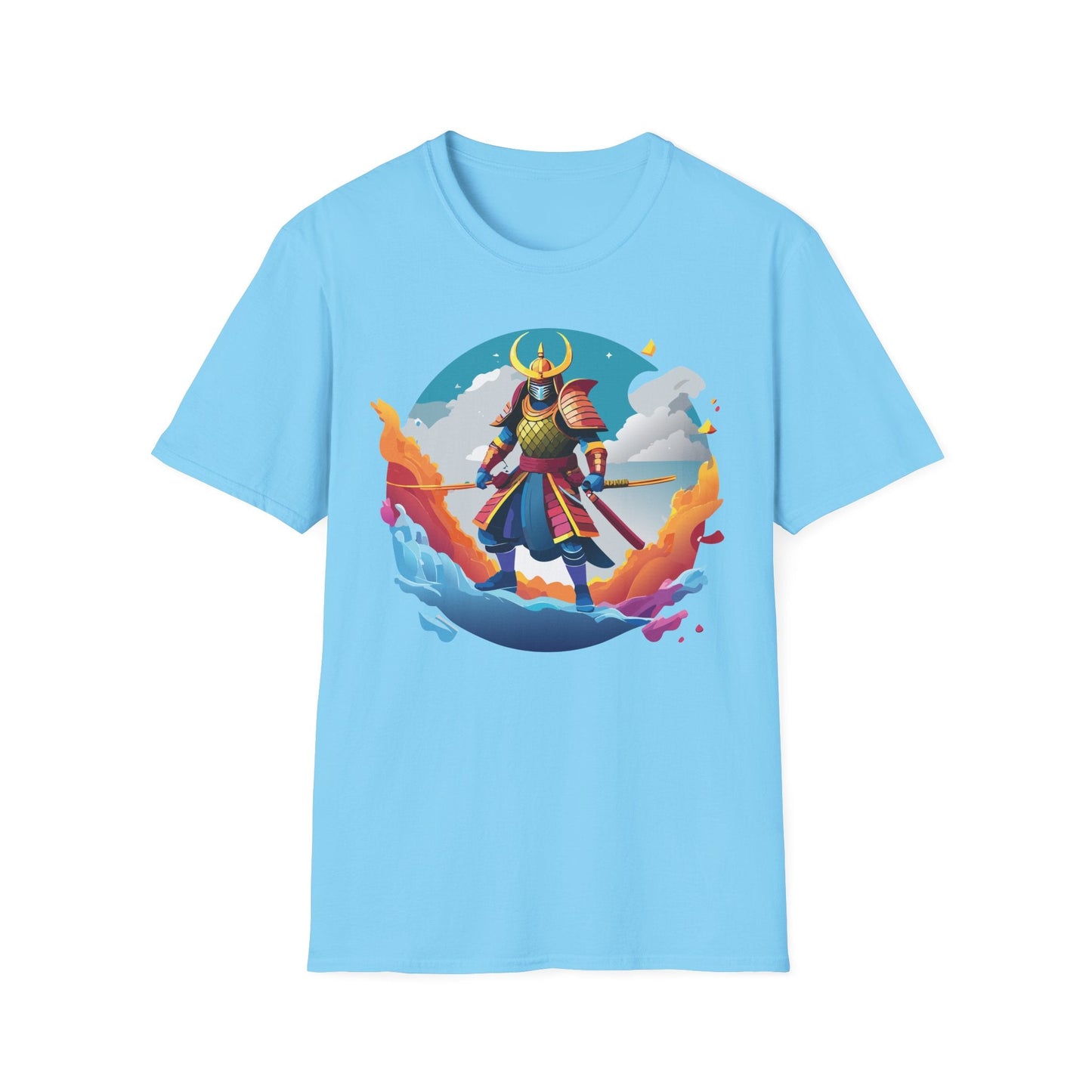 Samurai Shirt Unisex Gildan Softstyle 64000 Tee 100 Percent Ring Spun Cotton Lightweight