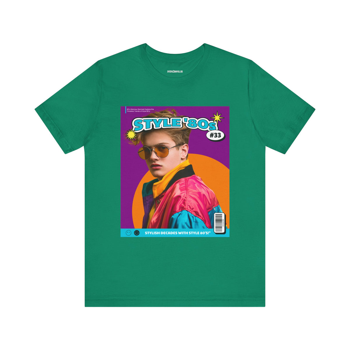Magazine Cover Graphic Unisex Cotton Bella+Canvas Tee with Retro Poster Design ab112