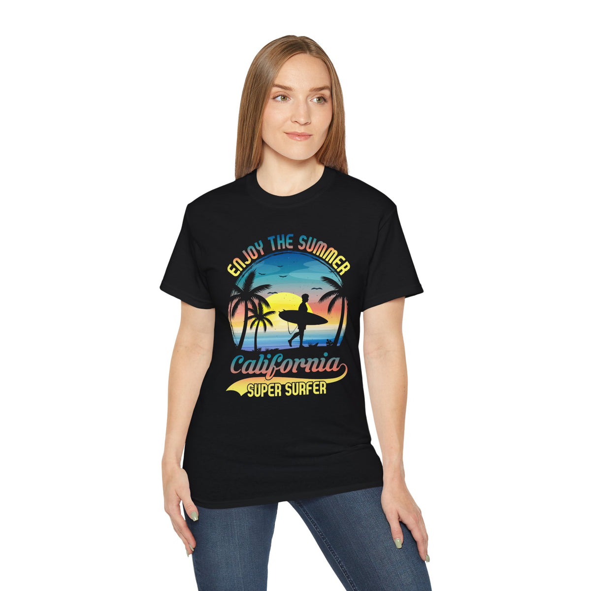 California Super Surfer Enjoy the Summer T-Shirt | Surf Sunset Tee