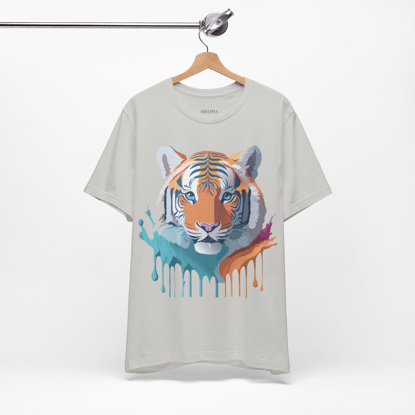 Tiger Graphic Tee Unisex Short Sleeve Shirt With Vintage Inspired Adelpha Artwork