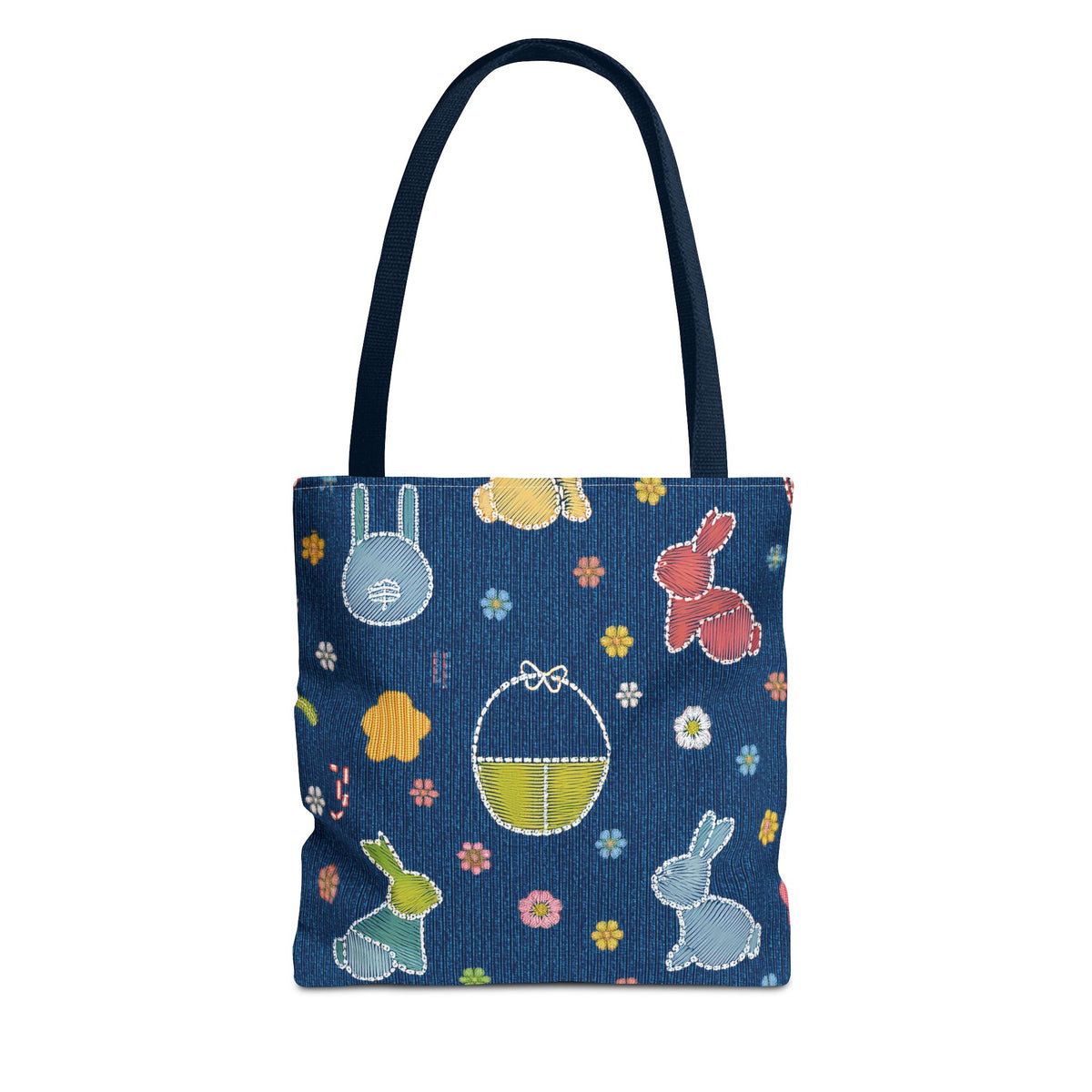 Easter Graphic Design Denim Fabric Imitation Print Unisex Canvas Bag Poly Spun 3 Sizes Tote Bag 204-8