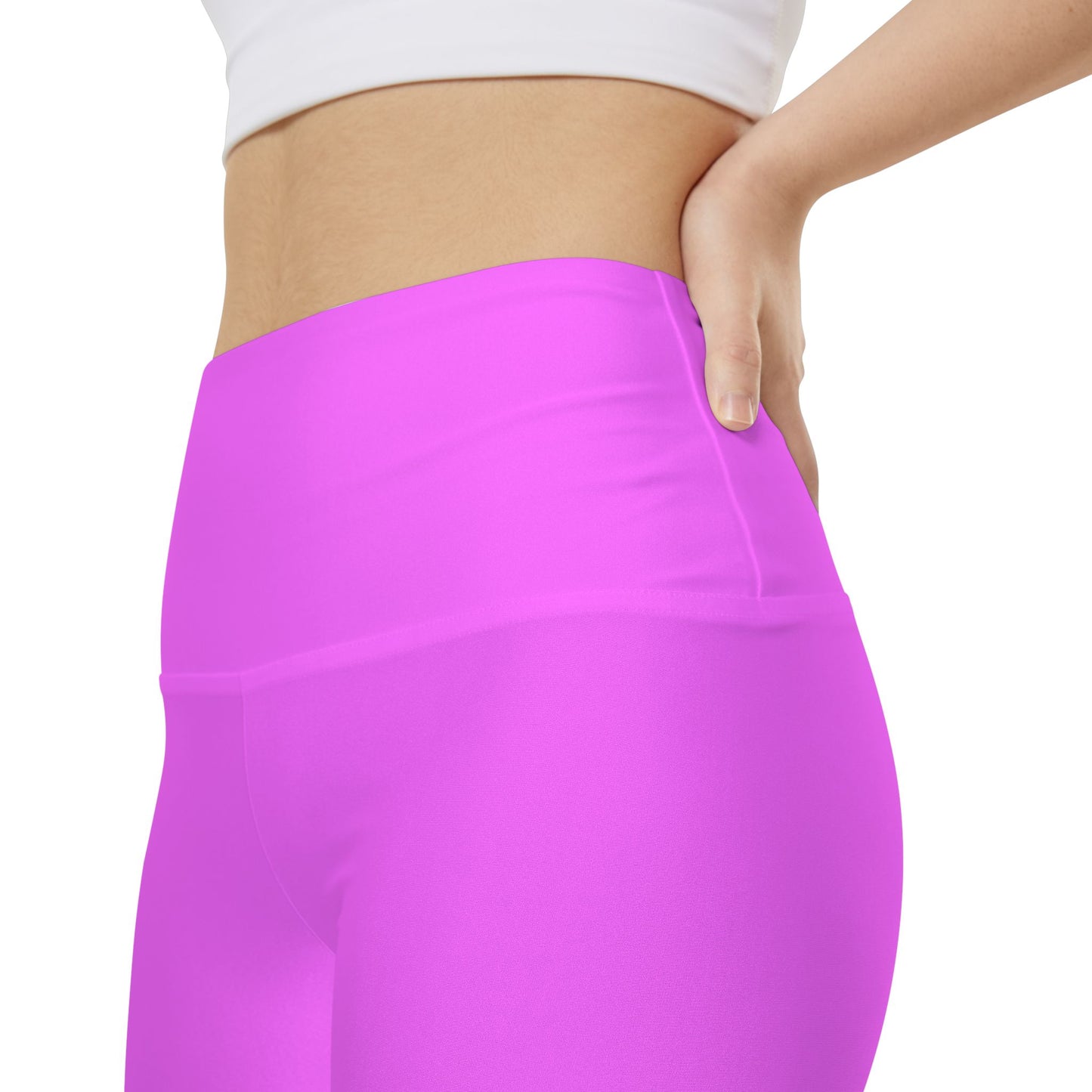 Bright Peony Purple High-Waist Pink Workout Shorts — Women's Athletic Biker Shorts for Gym, Yoga & Running