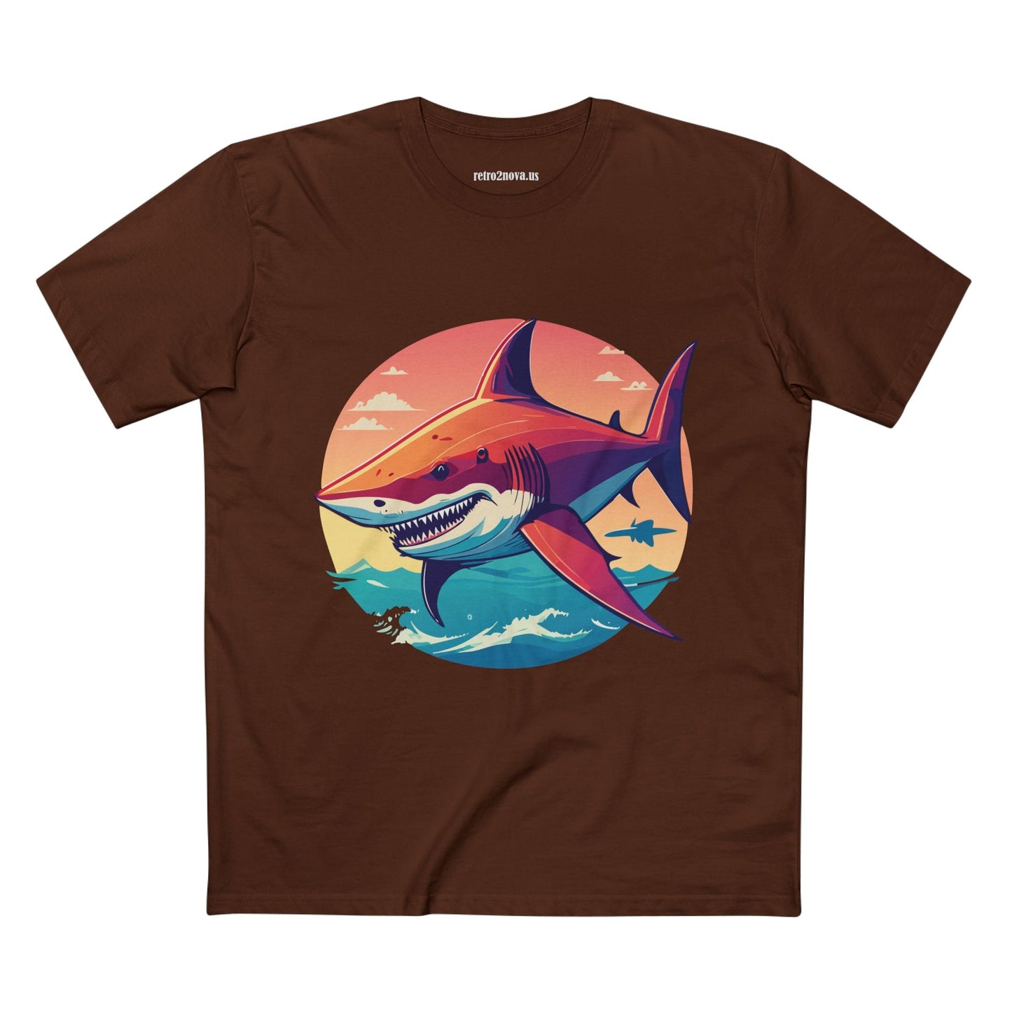 Unisex Premium Cotton Staple Tee With Original Art Shark Shirt From Retro2Nova Art Collection Soft Breathable Comfort
