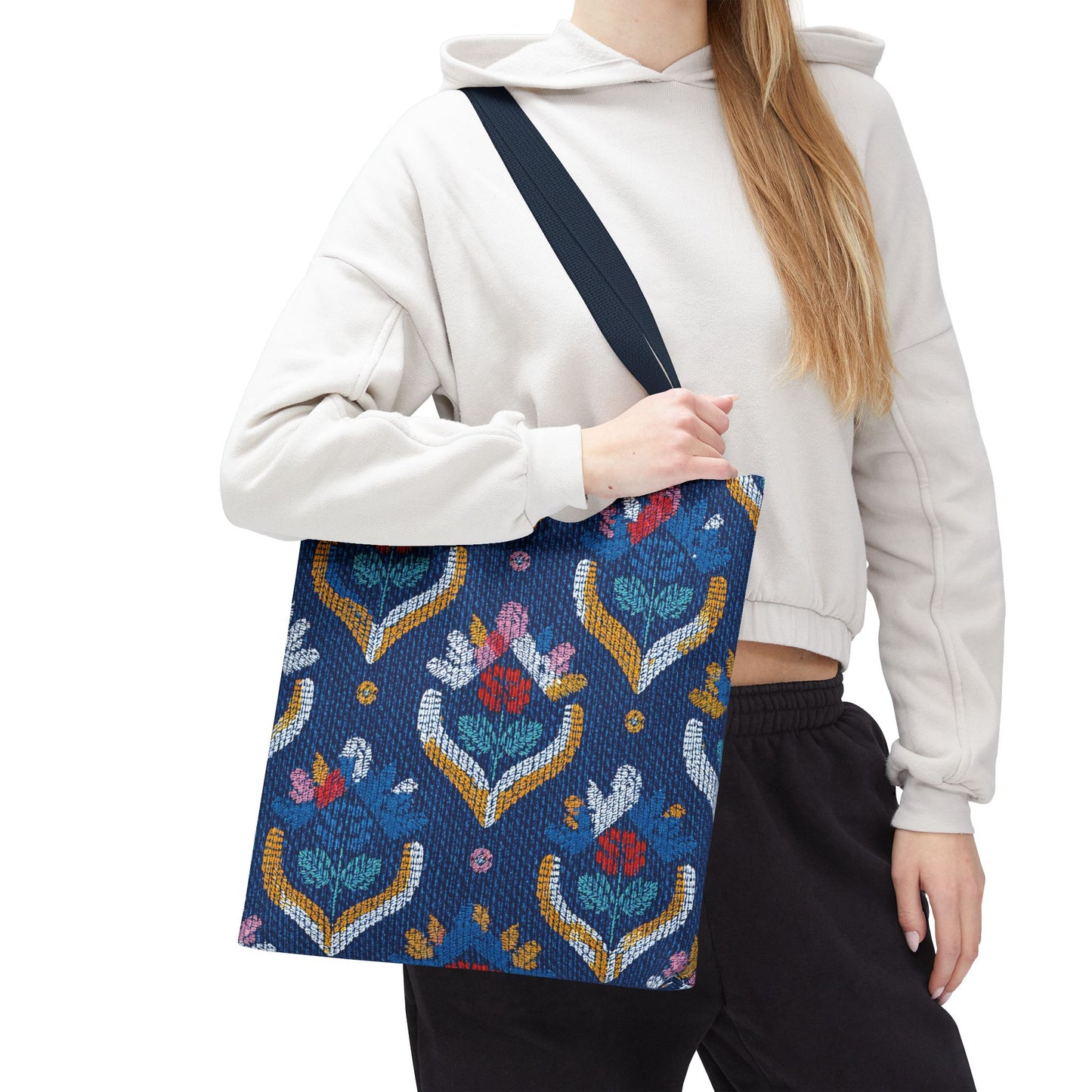 Denim Fabric Imitation Print Unisex Canvas Bag Poly Spun 3 Sizes Tote Bag 150