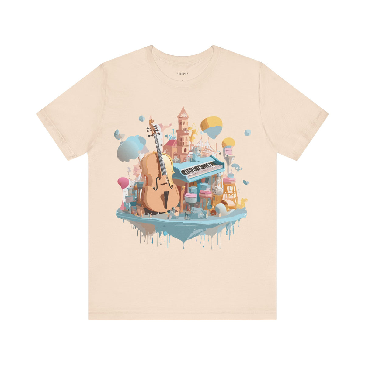Music Graphic Unisex Cotton Bella+Canvas Tee with Art Design n188