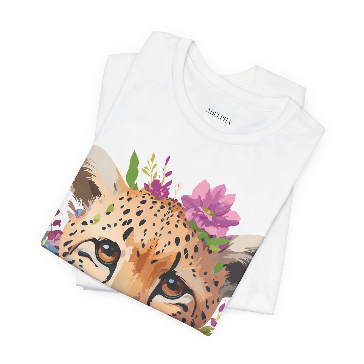 Cheetah Graphic Unisex Cotton Bella+Canvas Tee with Art Animal Design e11