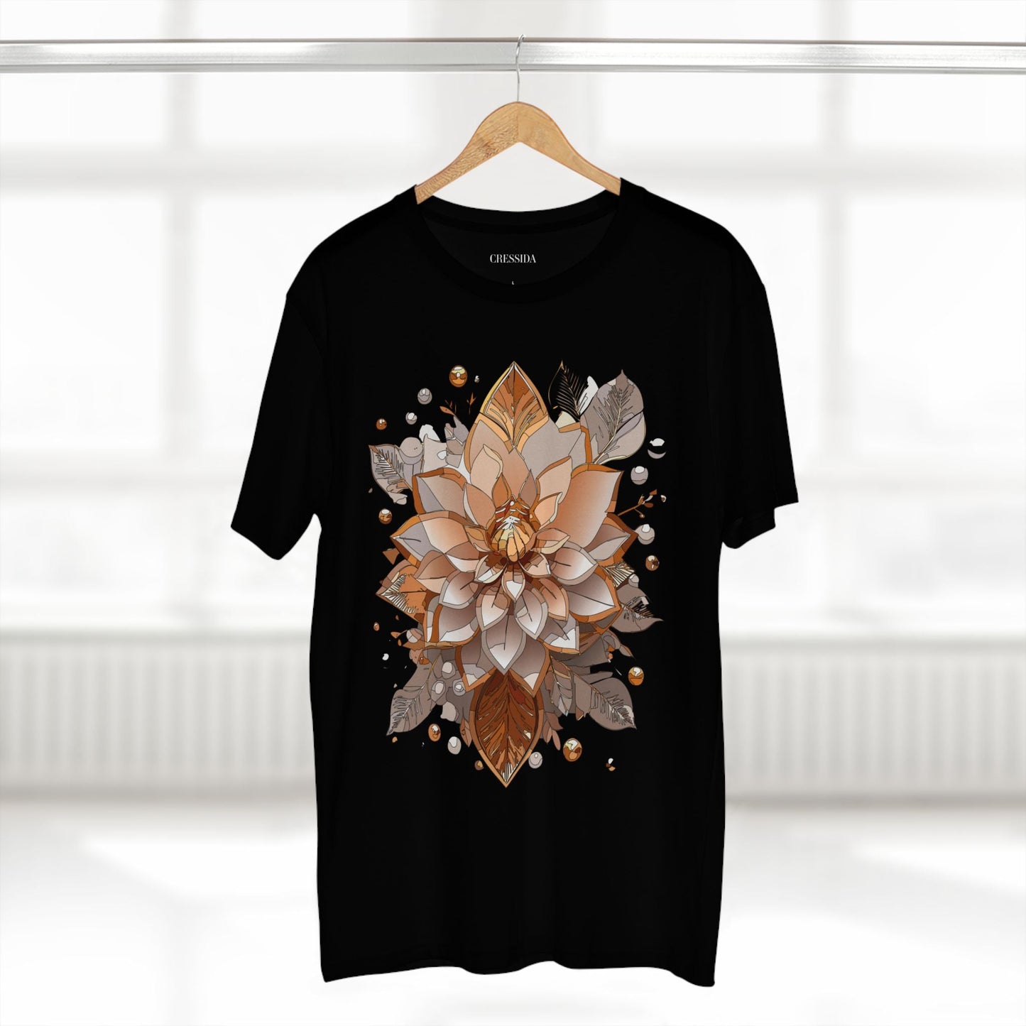 Floral Graphic T-Shirt Unisex 100 Cotton Art Design with Antique Flowers Tee 4