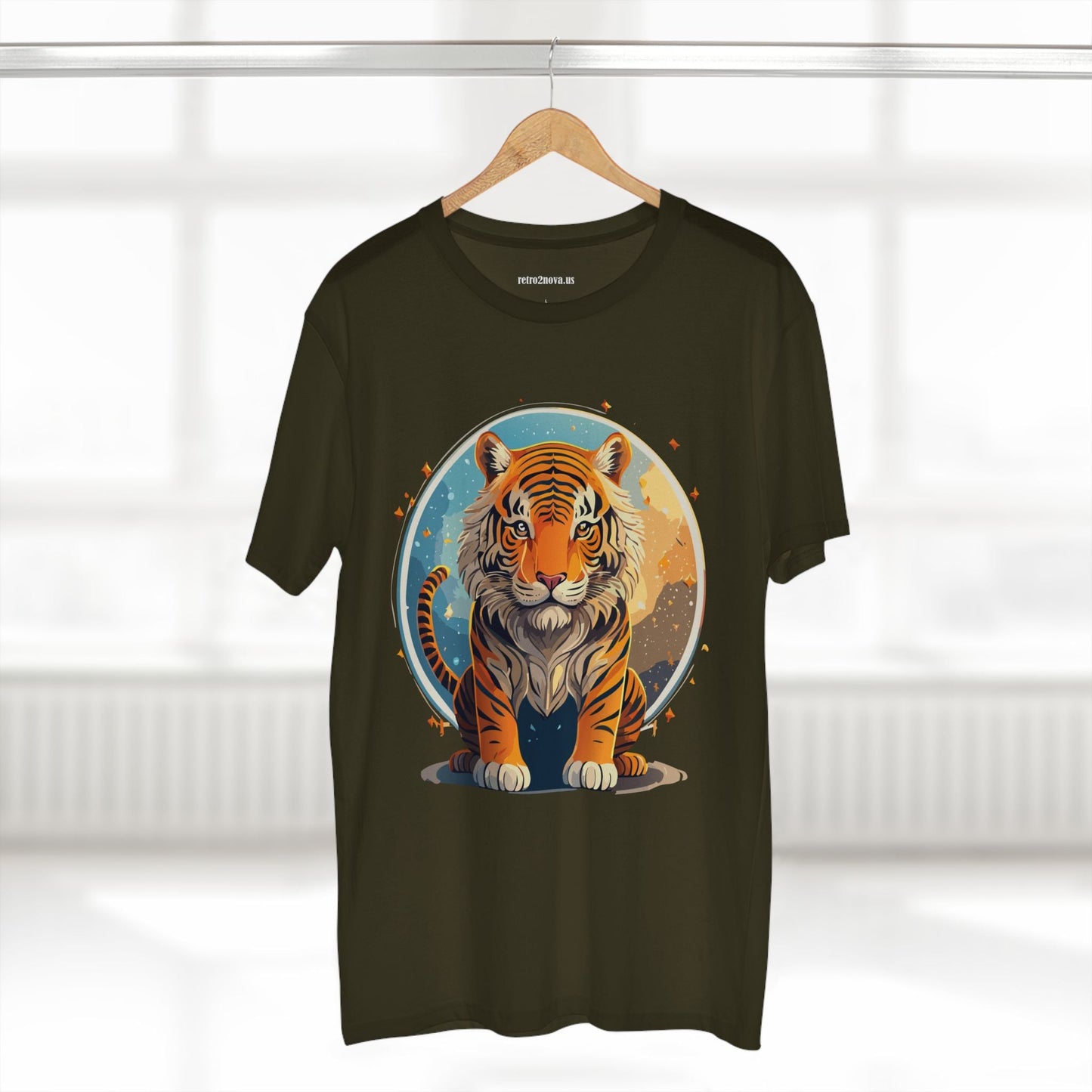 Unisex Premium Cotton Staple Tee With Original Tiger Art Design From Retro2Nova Art Collection For Everyday Comfort