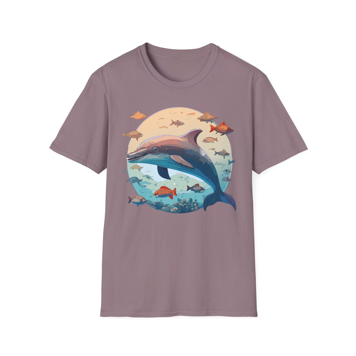 Dolphin Shirt Unisex Softstyle T Shirt 64000 100 Percent Ring Spun Cotton Tee For Everyday Comfort