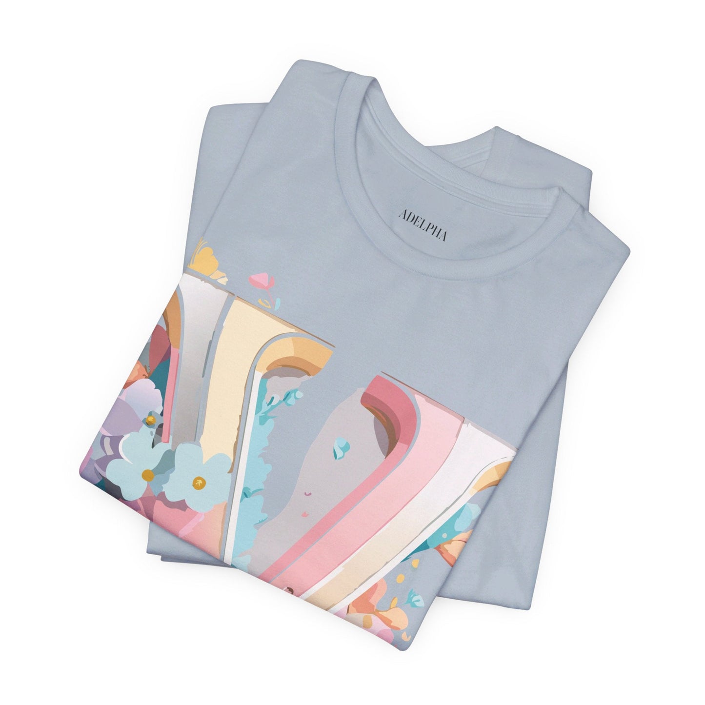Adelpha Letter V Shirt Graphic Tee Unisex Jersey Short Sleeve Vintage Inspired Design