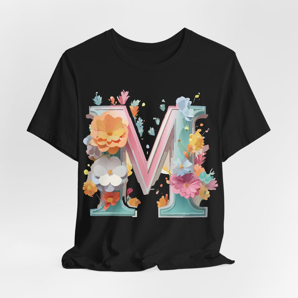 Letter M Graphic Unisex Cotton Bella+Canvas Tee with Art Letter Design
