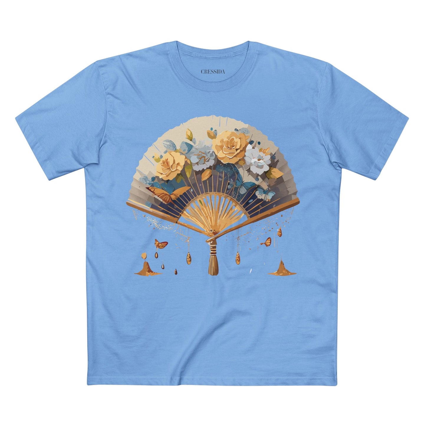 Antique Fan Graphic Design T-Shirt Unisex 100 Cotton Floral Carnival Artwork Tee 2