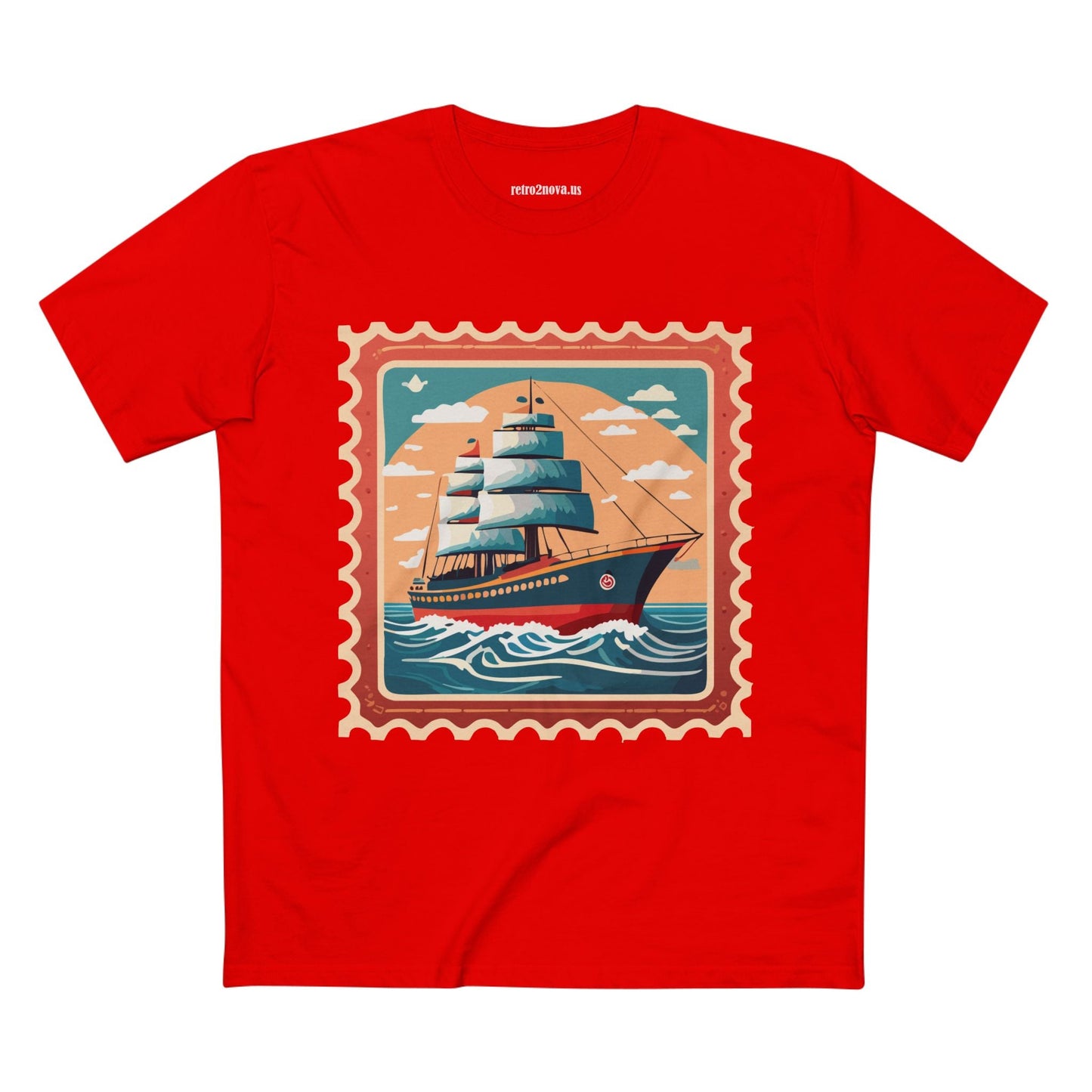 Postage Stamp Shirt Unisex Premium Cotton Tee With Original Art Design Retro2Nova