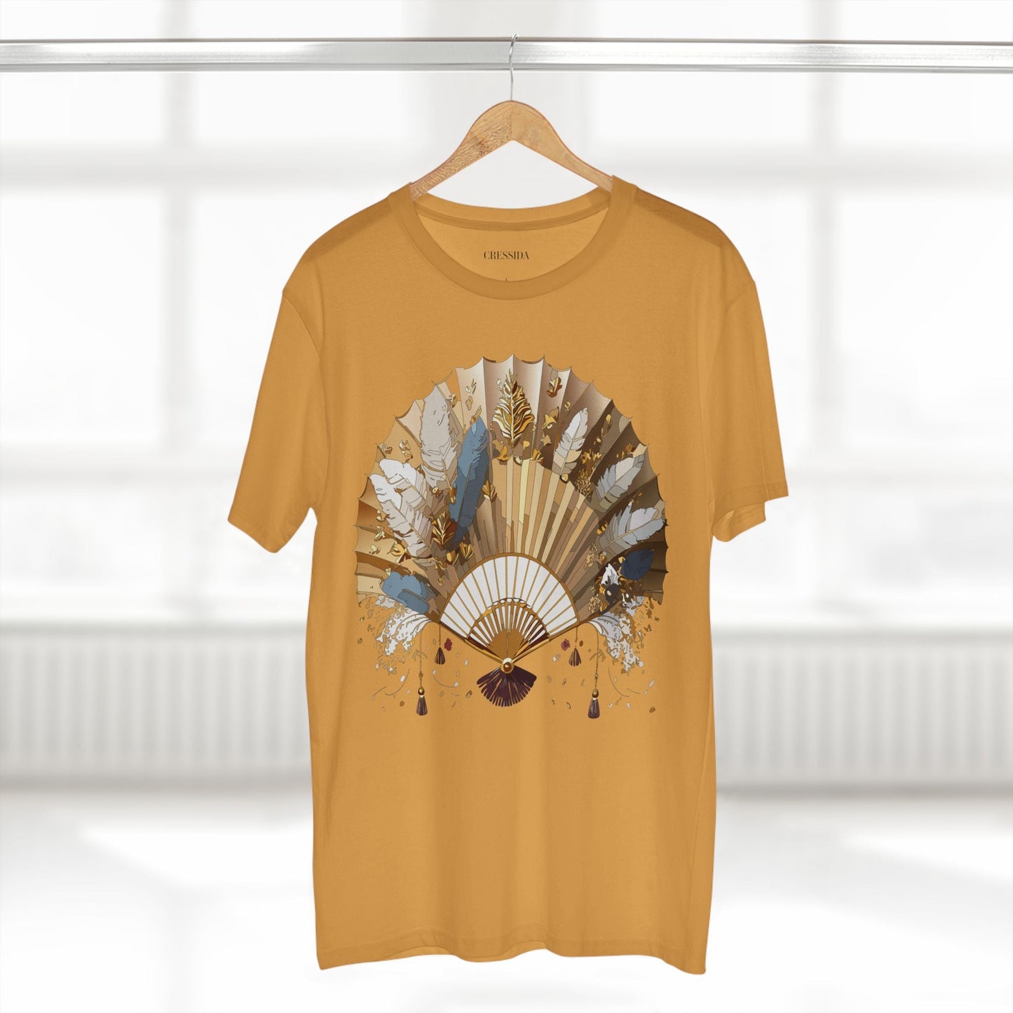 Antique Fan Graphic Design T-Shirt Unisex 100 Cotton Floral Carnival Artwork Tee 8