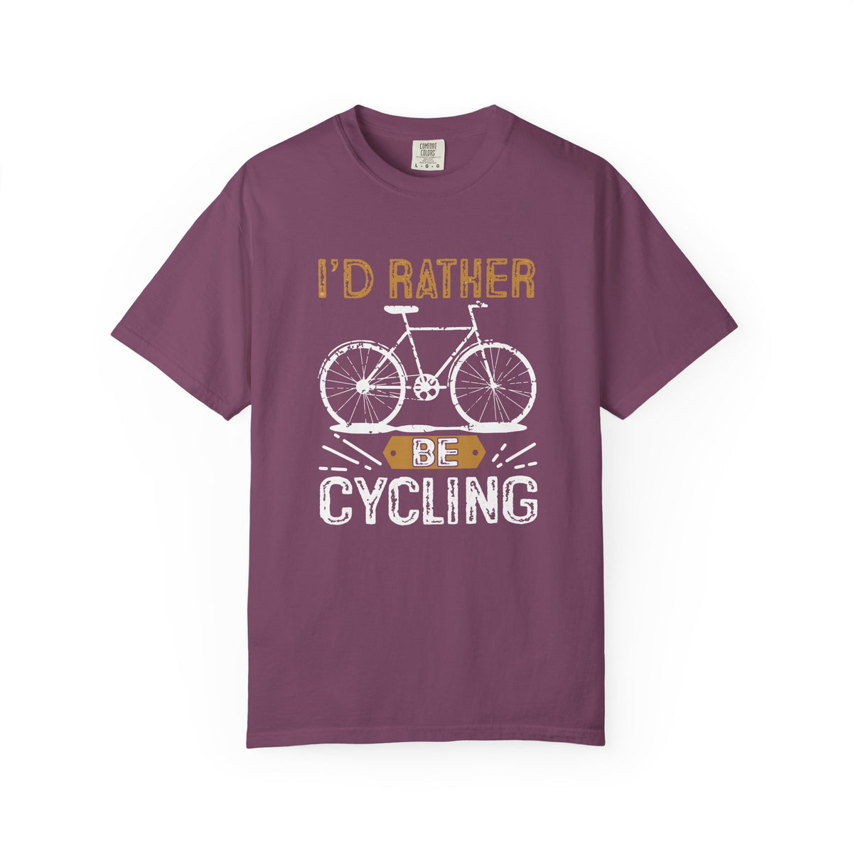 Id Rather Be Cycling Bicycle Graphic Unisex Comfort Colors Garment-Dyed Heavyweight 100 Cotton Art Design T-Shirt w58