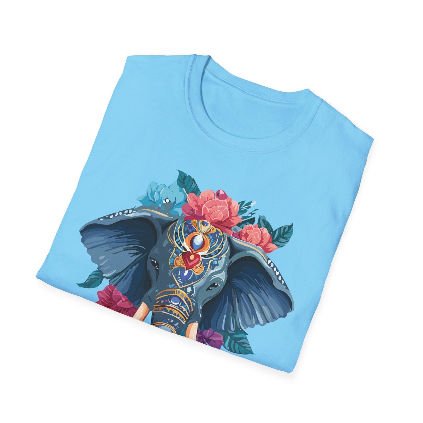 Elephant T Shirt Unisex Softstyle Tee Gildan 64000 100 Percent Ring Spun Cotton Fabric