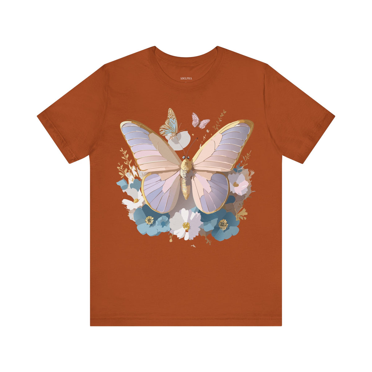 Butterfly Graphic Unisex Cotton Bella+Canvas Tee with Art Design n88