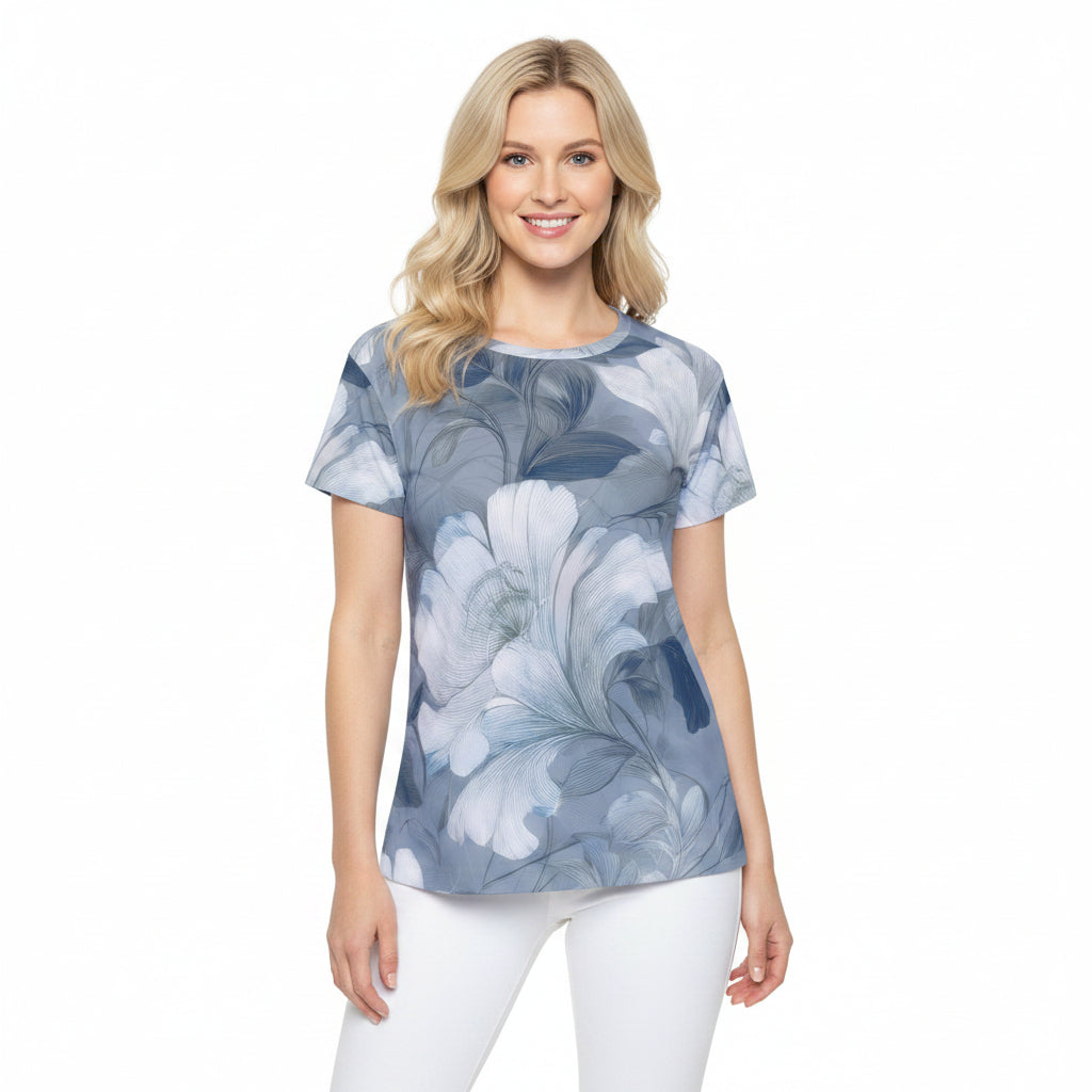 Women Poly Shirt with Floral Print F353