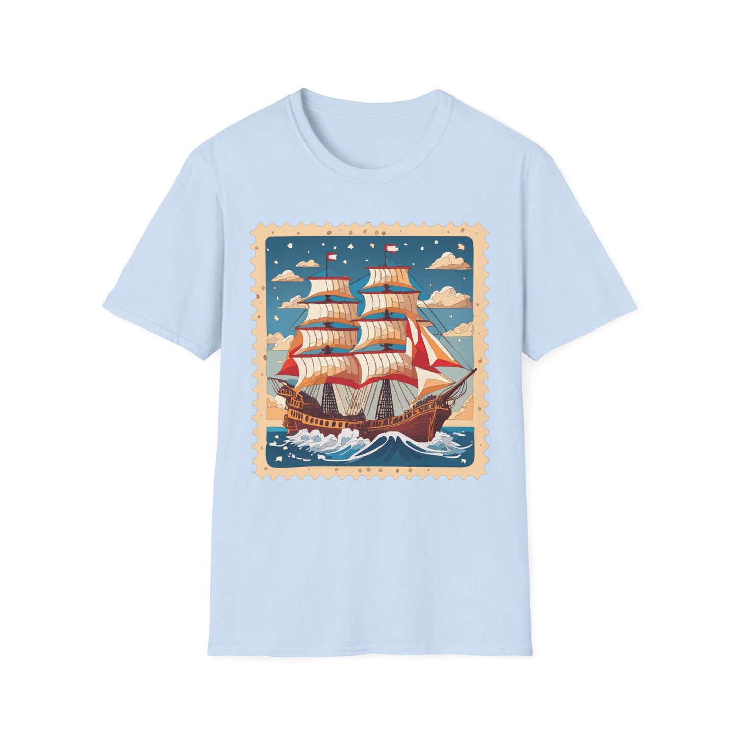 Ship T Shirt Unisex Frigate Vessel Tee Gildan Softstyle 64000 100 Percent Ring Spun Cotton
